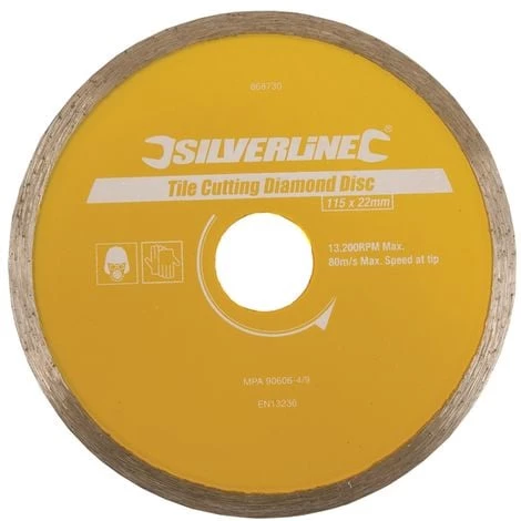 DISQUE DIAMANTÉ À TRONÇONNER LE CARRELAGE 115 X 22,2 MM SILVERLINE 868730
