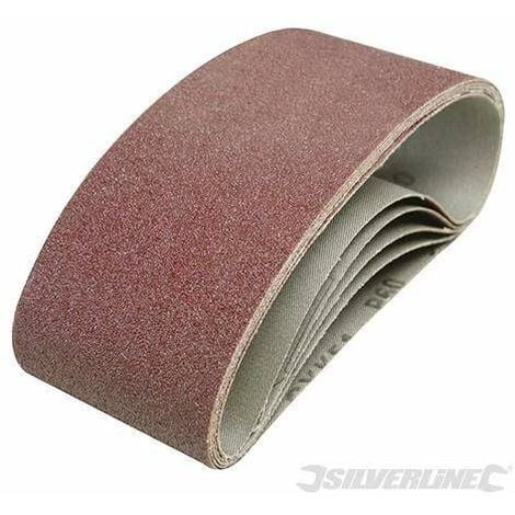 SILVERLINE Bande Abrasive 75x457 Mm Grain 80, Le Lot De 5