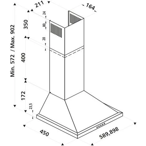 Hotte Cuisine Murale Silverline TESSY Inox - 600 (mm) - Inox – Image 3