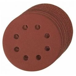 SILVERLINE Disque Abrasif Velcro 8 Trous 150 Mm - Grain 40, Le Lot De 10