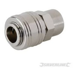 SILVERLINE Coupleur Rapide Euro Taraudage Pour Tuyau Air Comprimé, 1/4" BSP, 1-4 BSP