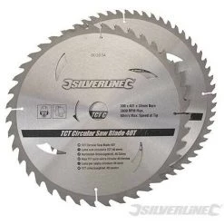 SILVERLINE Lot De 2 Lames TCT Pour Scie Circulaire : 40 Et 60 Dents, 300 X 30 - Bagues De Réduction25, 20 Et 16 Mm, 300 X 30 - Bagues De Réduction 25. 20 Et 16 Mm
