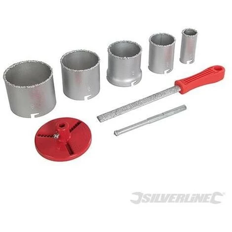 SILVERLINE Scies-cloches Au Tungstène, Coffret 8 Pcs, ø 33 - 83 Mm, Diamètre 33 - 83 Mm – Image 2