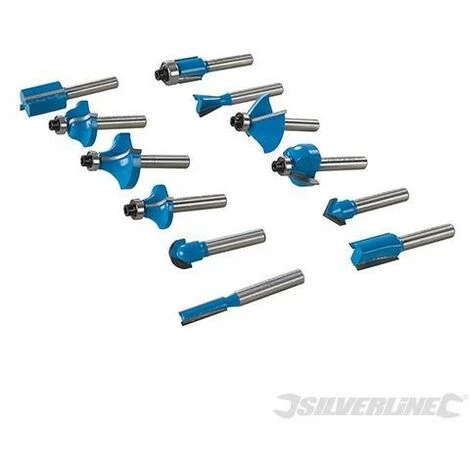 SILVERLINE Fraises à Défoncer TCT 1/4", 12 Pcs, 1-4 – Image 2