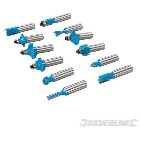 SILVERLINE Fraises à Défoncer TCT 12 Mm, 12 Pcs, 12 Mm – Image 3