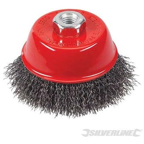 SILVERLINE Brosse Boisseau à Fils D'acier Ondulés, 100 Mm, 100 Mm