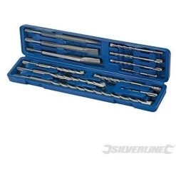 SILVERLINE Forets Et Burins à Maçonnerie SDS-Plus, Coffret 12 Pcs, 12 Pcs