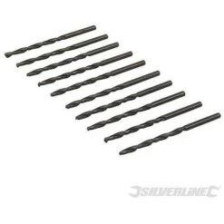 SILVERLINE Mèches Métriques Acier Rapide HSS-R, 10 Pcs, 3,0 Mm, 3.0 Mm