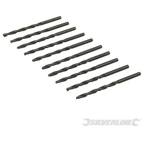 SILVERLINE Mèches Métriques Acier Rapide HSS-R, 10 Pcs, 3,0 Mm, 3.0 Mm