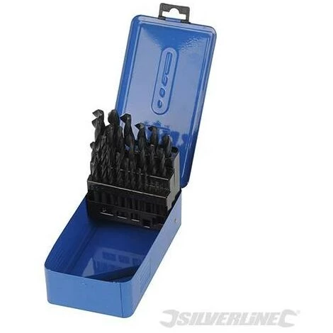 SILVERLINE Mèches Acier Rapide HSS-R, Coffret 25 Pcs, 1-13 Mm, 1-13 Mm