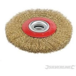 SILVERLINE Brosse Circulaire En Acier Laitonné, 125 X 20 Mm, 125 X 20 Mm