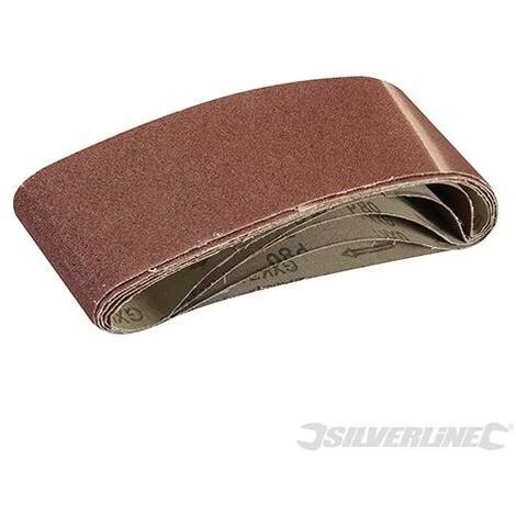 SILVERLINE Lot De 5 Bandes Abrasives 75 X 533 Mm, Grain 80, 80