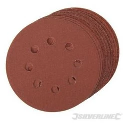 SILVERLINE 10 Disques Abrasifs Perforés Auto-agrippants 125 Mm, Grains Assortis : 4 X 602 X 80, 120 Et 240, 125 Mm, 4 X 60 ; 2 X 80. 120 Et 240