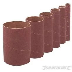 SILVERLINE Manchons De Ponçage 114 Mm, 6 Pcs, Grain 80, 80
