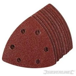 SILVERLINE Feuilles Abrasives Triangulaires Auto-agrippantes 90 Mm, 10 Pcs, Grain 60, 60