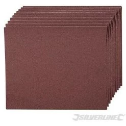 SILVERLINE Feuilles En Toile émeri, 10 Pcs, Grain 120, 120