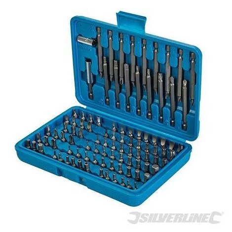 SILVERLINE Embouts De Sécurité, Coffret 98 Pcs, 6 Pans 1/4", 6 Pans 1-4