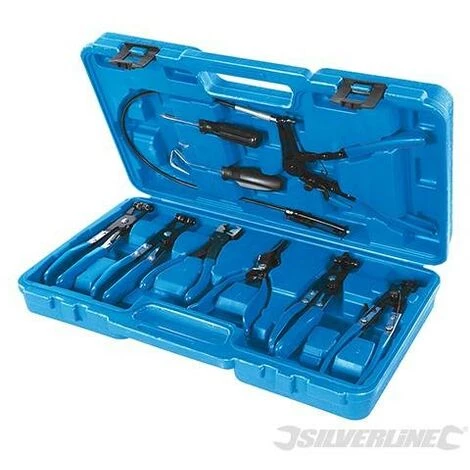 SILVERLINE Pinces Pour Colliers De Serrage, 9 Pcs, 18 - 54 Mm, 18 - 54 Mm