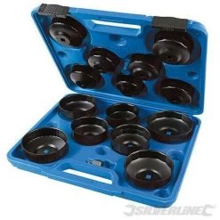 SILVERLINE Kit De Cloches Pour Filtres à Huile, 15 Pcs, 65 - 93 Mm, 65 - 93 Mm
