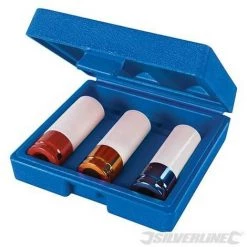 SILVERLINE Douilles à Chocs Gainées Pour écrous De Roues En Alliage, 3 Pcs, 1/2" / 17, 19 Et 21 Mm, 1-2 - 17. 19 Et 21 Mm