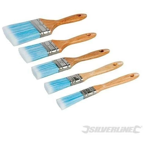 SILVERLINE Pinceaux Synthétiques, 5 Pcs, 19, 25, 40, 50 Et 75 Mm, 19. 25. 40. 50 Et 75 Mm