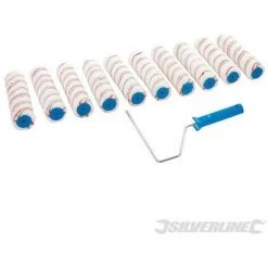 SILVERLINE Kit Peinture : Monture Pour Rouleau Avec 10 Manchons, 254 Mm, 254 Mm