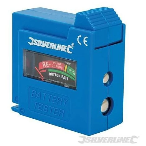 SILVERLINE Testeur De Piles Compact, AAA, AA, C, D, 9 V, LR1, A23 Et Bouton, AAA. AA. C. D. 9 V. LR1. A23 Et Bouton