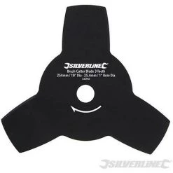 SILVERLINE Lame 3 Dents Pour Débroussailleuse, Diamètre De 254 Mm, Alésage De 25,4 Mm, Diamètre De 254 Mm. Alésagede 25.4 Mm