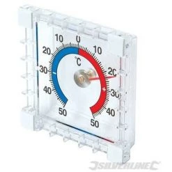 SILVERLINE Thermomètre Intérieur/extérieur à Coller, -50 °C à +50 °C, -50 °C à +50 °C