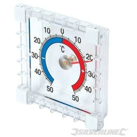 SILVERLINE Thermomètre Intérieur/extérieur à Coller, -50 °C à +50 °C, -50 °C à +50 °C