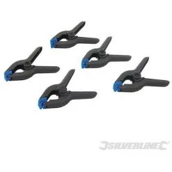 SILVERLINE Pinces à Ressort, 5 Pcs, Longueur 65 Mm / Mâchoire 40 Mm, Longueur 65 Mm - Machoire 40 Mm