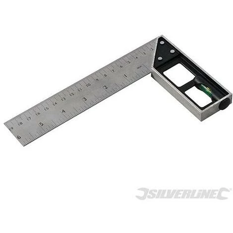 SILVERLINE Équerre De Menuisier Avec Niveau à Bulle Intégré, 150 Mm, 150 Mm