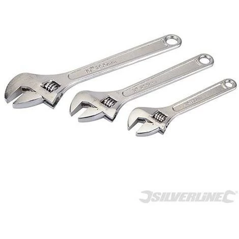 SILVERLINE Clés à Molette, 3 Pcs, 150, 200 Et250 Mm, 150. 200 Et 250 Mm