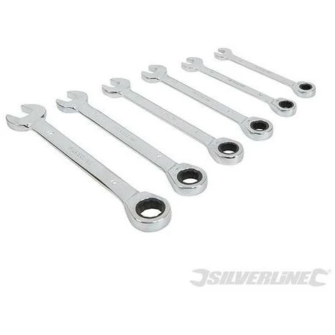 SILVERLINE Clés Mixtes à Cliquet Et à Tête Droite, 6 Pcs, 8 - 17 Mm, 8 - 17 Mm – Image 4