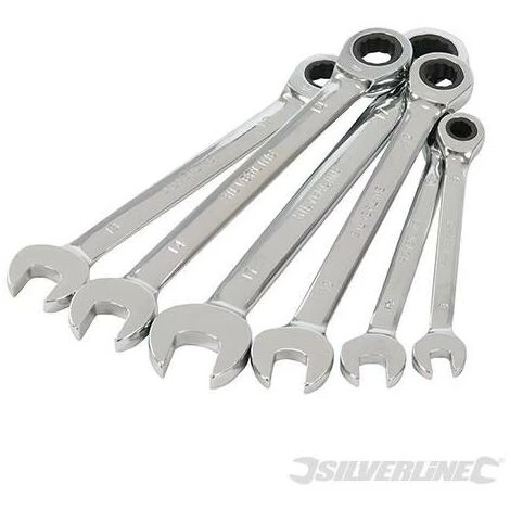 SILVERLINE Clés Mixtes à Cliquet Et à Tête Droite, 6 Pcs, 8 - 17 Mm, 8 - 17 Mm – Image 5