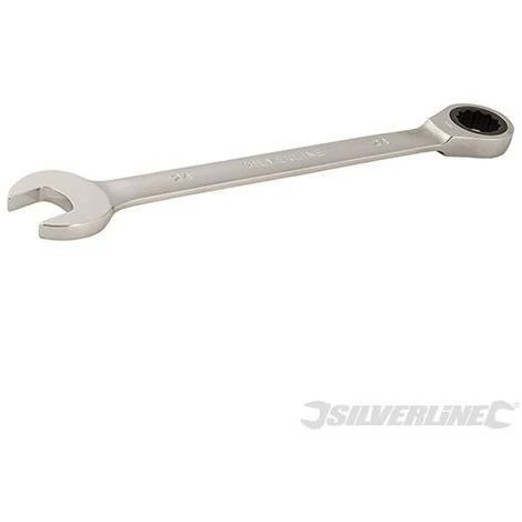 SILVERLINE Clé Mixte à Cliquet Et Tête Droite, 24 Mm, 24 Mm