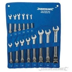 SILVERLINE Clés Mixtes à Cliquet Et à Tête Inclinable, 14 Pcs, 8 - 24 Mm, 8 - 24 Mm