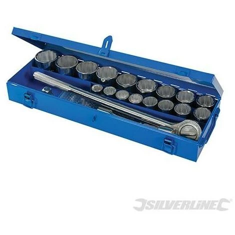 SILVERLINE Coffret Clés Et Douilles Métriques 3/4", 21 Pcs, 21 Pcs