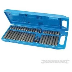 SILVERLINE Embouts De Vissage Hex, T20 - T55 Et Spline, Coffret 40 Pcs, 40 Pcs