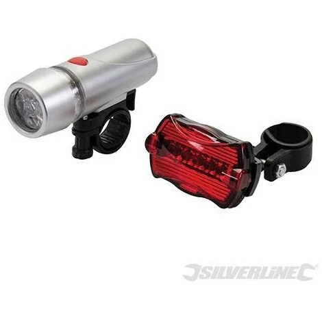 SILVERLINE Lot De 2 Lumières Vélo 5 LED, Lot De 2
