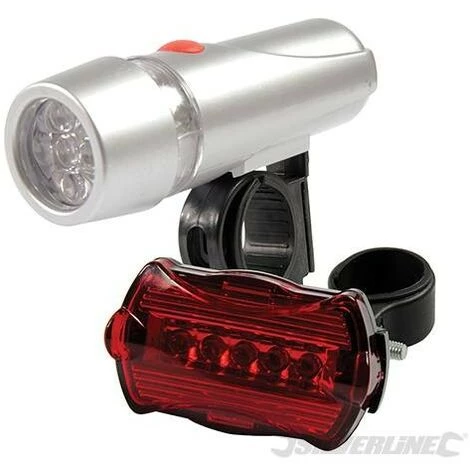 SILVERLINE Lot De 2 Lumières Vélo 5 LED, Lot De 2 – Image 4