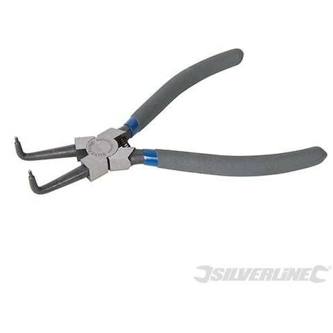 SILVERLINE Pince à Bec Courbé Pour Circlips Internes, 180 Mm, 180 Mm