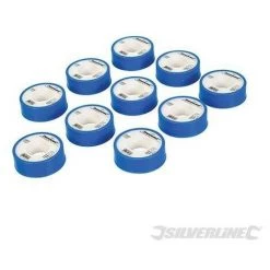 SILVERLINE Rubans D'étanchéité PTFE Blancs, 10 Pcs, 12 mm X 12 m, 12 Mm X 12 M