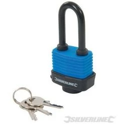 SILVERLINE Cadenas à Anse Longue Résistant Aux Intempéries, 48 Mm, 48 Mm