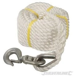 SILVERLINE Corde à Poulie Manuelle Avec Crochet, 20 M X 18 Mm, 20 M X 18 Mm
