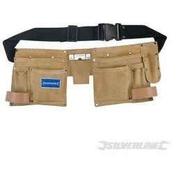SILVERLINE Double Ceinture-sacoche En Daim à Outils/clous, 11 Poches, 300 X 200 Mm, 300 X 200 Mm