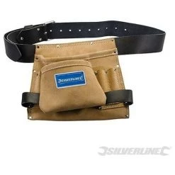 SILVERLINE Ceinture-sacoche En Daim Et Cuir à Outils/clous, 8 Poches, 260 X 230 Mm, 260 X 230 Mm