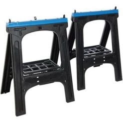 SILVERLINE TRETEAUX 2 PIECES ROBUSTES PLASTIQUES 200KG ANTIDERAPANTS REPLIABLES