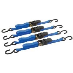 SILVERLINE Lot De 4 Sangles D'arrimage à Poignée Caoutchoutée 250 Kg - Classé 250 Kg, Capacité 735 Kg