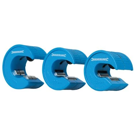 SILVERLINE Jeu De 3 Coupe-tubes Compacts - 15, 22 Et 28 Mm